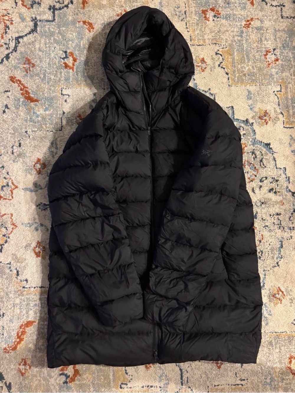 Arc'teryx Black Hooded Down Puffer Coat